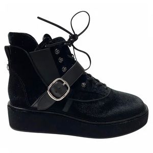 NEW Tabitha Simmons x Coach Black Velvet Boots